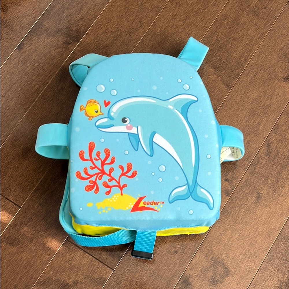 Blue and Yellow Swim Floater with Dolphin Design